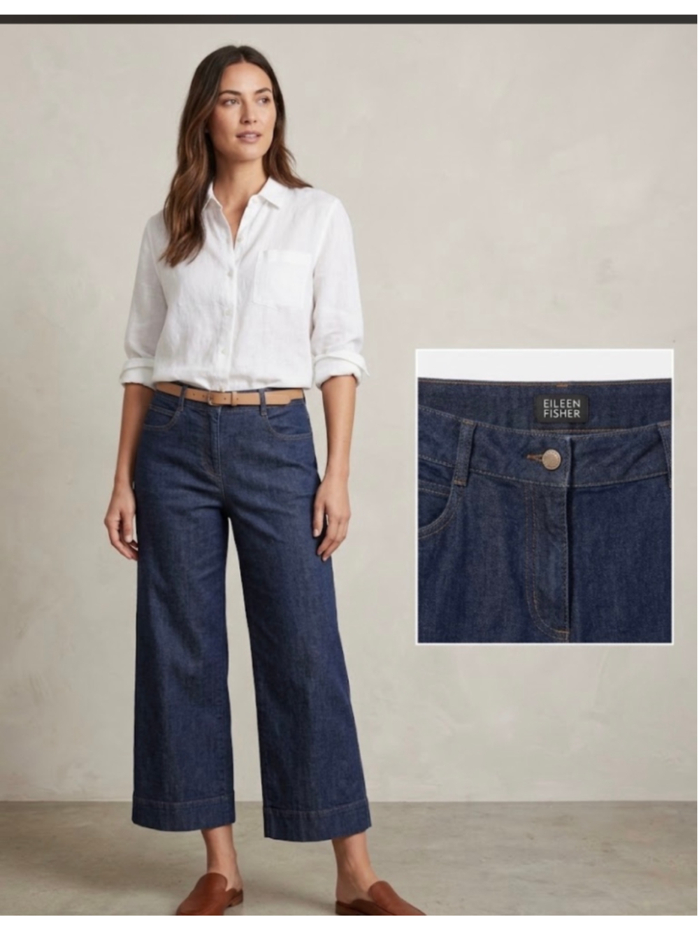Women's Eileen Fisher Wide Leg Jeans Size Large Blue